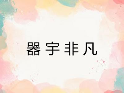 器宇非凡