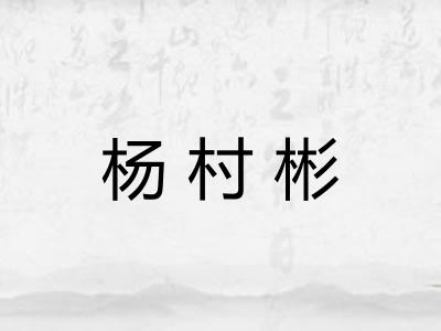 杨村彬