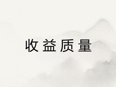 收益质量