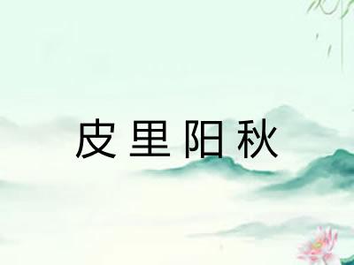 皮里阳秋