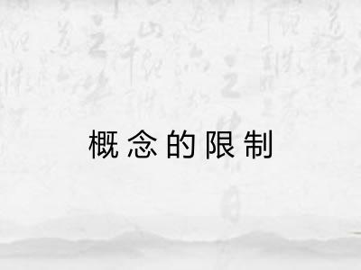 概念的限制
