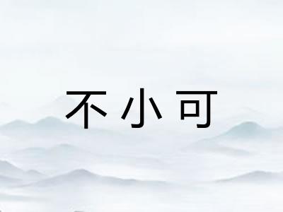 不小可