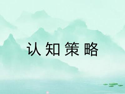 认知策略