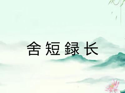 舍短録长