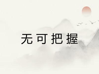 无可把握