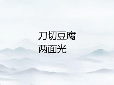 刀切豆腐两面光