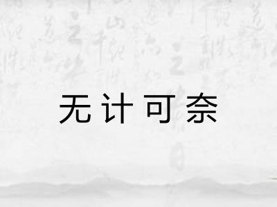 无计可奈