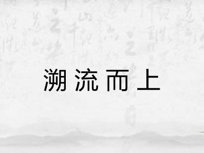 溯流而上