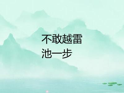 不敢越雷池一步