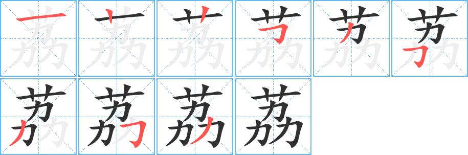 荔的笔顺分步演示图