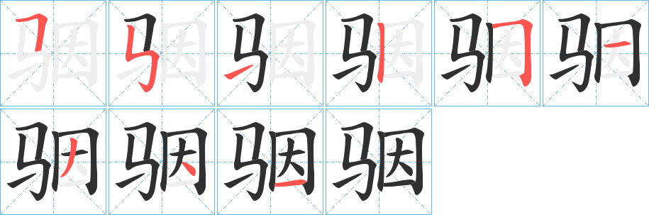 骃的笔顺分步演示图