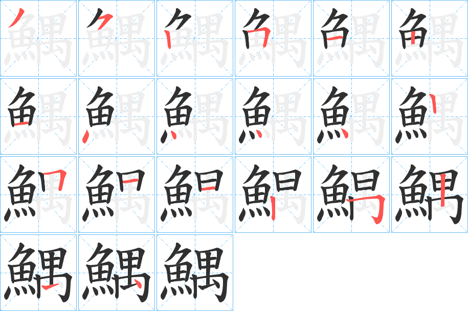 鰅的笔顺分步演示图